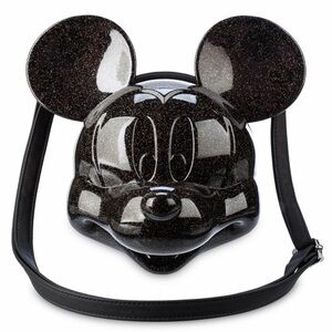 Loungefly Mickey Mouse Black Glitter Crossbody Bag